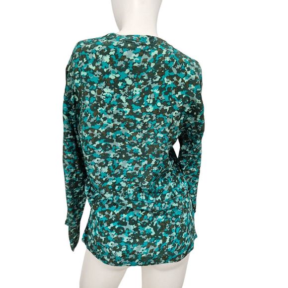 Vintage Mario Forte Green Silk Floral Top 8 - Picture 5 of 8
